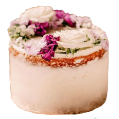 Heritage Bakery wedding cake with fresh flowers